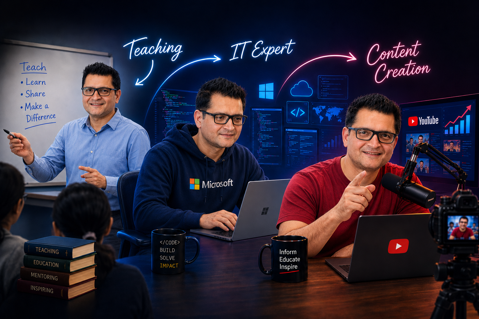 Teaching, technology expertise and content creation journey
